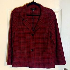Talbots Red and Black Plaid Blazer